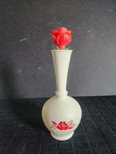 Vintage Minerware Plastic Sprinkler Bottle Shaped Like Bud Vase w/ Rose Top RARE picture