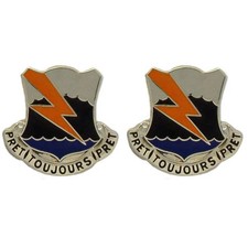 Army Crest DUI 304th Signal Battalion - Pret Toujours Pret picture