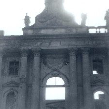 c1945 Berlin Germany Stadtschloss Ruins Snapshot Photo WWII Hitler Balcony Note picture