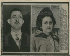 1951 Press Photo Julius Rosenberg, wife Ethel sentenced to death in New York picture