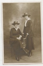 WWI WW1 Hello Girl RPPC Photo Postcard, Article-Bertha & Marthe Carrel SISTERS picture