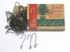 Vtg Time Saver Doubl-Glo Xmas Tree Ornament Hangers Box 100+ sturdy metal hooks picture