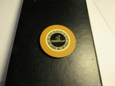 1937 THE CHRISTIANIA CASINO, SUN VALLEY ID MECCA GOLD CREST & SEAL ROULETTE CHIP picture