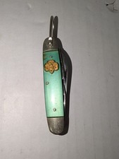 Vintage Kutmaster Utica UTA14GR NY Girl Scout Pocket Knife 1962  4-Tool Green picture