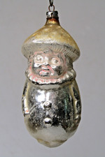 Antique VTG Glass Embossed MUSHROOM Clown Figurine Christmas Ornament Germany picture
