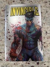 🔥 NYCC Invincible #1 Tyler Kirkham Blue Suit Battle Damaged Exclusive Foil 🔥  picture