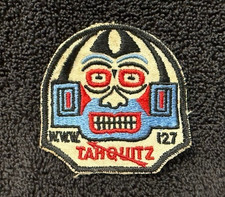 1950s TAHQUITZ Lodge 127 OA Patch Cut Edge White Cheesecloth Back Shaman Rare picture