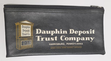Vintage Dauphin Deposit Trust Co Harrisburg PA Zipper Money Bag 10x6 picture