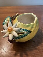 Vintage Italian Ceramic Porcelain Majolica Fruit Lemon Sculpture Numbered 357/2 picture