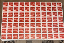 Rare Vintage Coca Cola labels uncut sheet advertising 5.5 inches by 8.5 inches picture