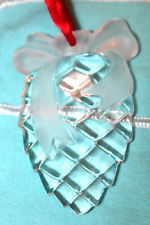 Vintage Tiffany & Co Crystal Pinecone Ornament Clear Frosted With Pouch And Box picture