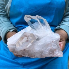 3.74LB Large Natural White Clear Quartz Crystal Cluster Rough Healing Specimen picture