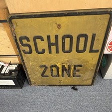 School Zone Sign 1930s 1940s 1950s Antique Vintage picture