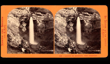 Switzerland, Champéry, Bonavau Waterfall, ca.1875, stereo print d'era  picture