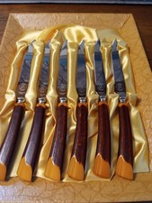 Flatwear Glo-hills 1953-1959 Two-Tone Cherry Bakelite Handle Original Box picture