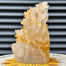 2.9 lb Quartz Sculpture Clear Crystal Yellow Phantom Mineral Collectible Display picture