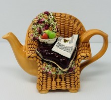Vtg Royal Albert Cardew Designs Old Country Rose Chinz Chair Large Teapot RARE picture