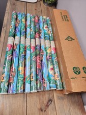Vtg Lot 9 Dinosaur Roll Wrapping Paper American Greetings 20 Sq Ft Each picture