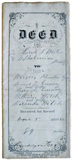 Antique 1882 Delaware Engraved Deed Historic Land Transfer Document picture