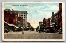 1933 Clayton Street Athens GA Postcard Kress Hotel Vintage Cars E.C. Kropp picture