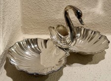 Vintage International Silver Co. Silverplated Swan & Double Candy Dish w/ Box picture