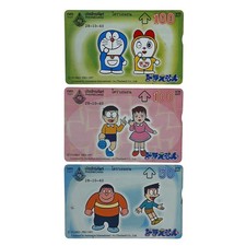 Rare Vintage Doraemon Complete Set 3 TOT Phone Cards 1997 Anime Collectible picture