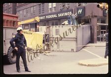 Pittsburgh Street Scene Police Man Semi Truck Crash 35mm Slide 1980s picture