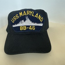 U.S. NAVY USS MARYLAND BB-46 TRUCK HAT BASEBALL CAP IN BLACK picture