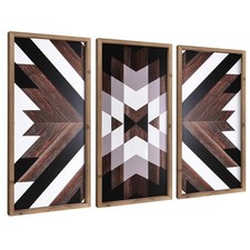 flangairy Aztec Wall Decor Set 3 Wood Western 20.9x9.8in picture