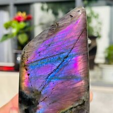 300g Rare Amazing Natural Purple Labradorite Quartz Crystal Specimen Healing picture