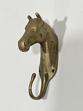 Vintage Solid Brass Equestrian Horse Head Wall Hook Ralph Lauren Farmhouse Style picture