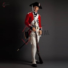 Swiss Guard 1792th Colonial War Uniform Military Hussar Uniform Red Wool Coat picture