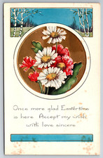 Vintage Postcard Easter Embossed Flowers Treets Poem picture