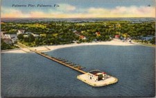 Vintage Palmetto Florida FL Palmetto Pier Manatee River Postcard ~ Ships FREE picture