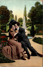 A Very Romantic Couple Victorian Romance Postcard TPR9 picture