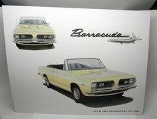 1967 Plymouth Barracuda Convertible Art Dealer Print Lithograph 11 X 14 Mopar picture