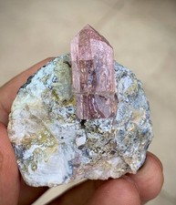 Natural Pink Topaz Crystal on Matrix Katlang Pakistan Raw Mineral Specimen picture