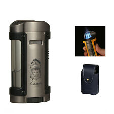 LUBINSKI Black 4 Torch Jet Cigar Lighter Windproof Butane Quadruple W/ Gift Box picture