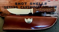 •Jay Hendrickson Custom Hunting Knife Master Smith ABS 2006 Silver Inlay 5-1/2