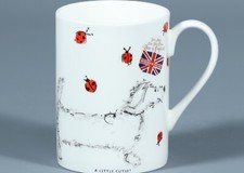 ROSE of ENGLAND A LITTLE CUTIE Fine Bone China CYLINDER TALL Mug picture