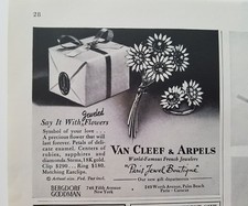 1959 Van Cleef & Arpels say it with flowers jewelry Paris Jewel Boutique ad picture