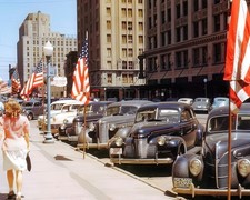 1942 Lincoln Nebraska Street with Vintage Cars 8x10 Glossy Photo Print HT413660 picture