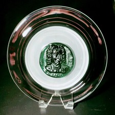 DAUM FRANCE J. BACH PLATE, Green, Pate de Verre Crystal, 9 3/4