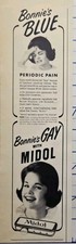 Midol Print Ad 1964 - Bonnie was Blue...Now Gay Periodic Pain Treatment Medicine picture