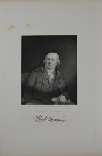Declaration of Independence Robert Morris Antique Original 1840's Engraving picture