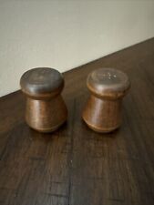 Vintage Small wooden. Salt & Pepper Shakers 1960s To 1980s Screw Top picture