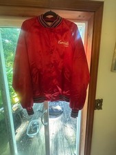 Vintage Campbell's Soup Omaha Red Satin Jacket Dunbrooke  Size XL picture