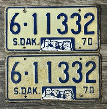 1970 South Dakota pair-license plates.-Brookings County-Good Shape 4 Age 🔥 picture
