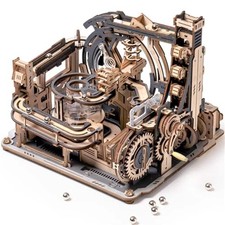 Robotime Rokr Electric Model Kits Marble Spaceport 3D Puzzles Brain Teaser Woode picture