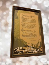 Antique Prayer Of Faith Wall Art Original Frame 1908 P.F. Copland Co. Joliet IL picture
